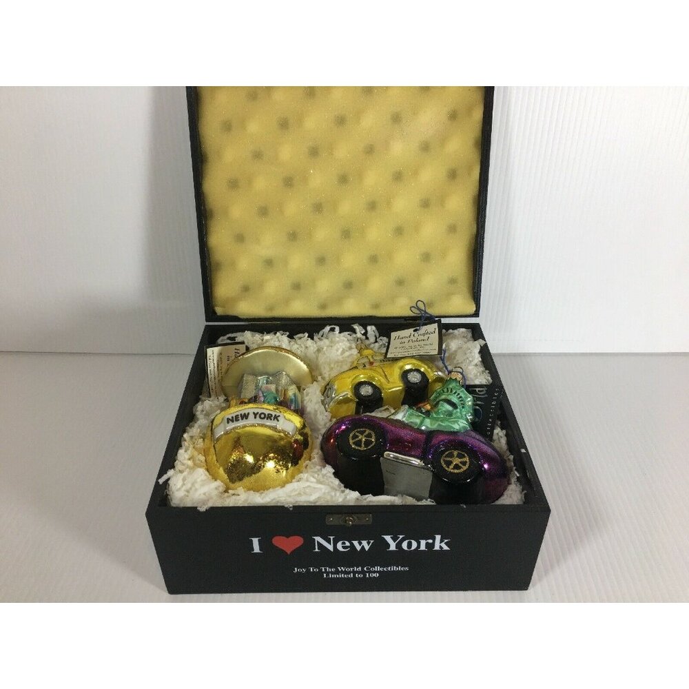 Joy To The World Ornaments Glass Poland Collectibles New York Hand Painted 2001